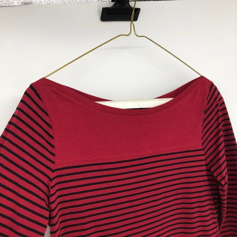 NWT- Reitman's Red & Black Striped 3/4 Sleeve T  shirt XS - Picture 13 of 16